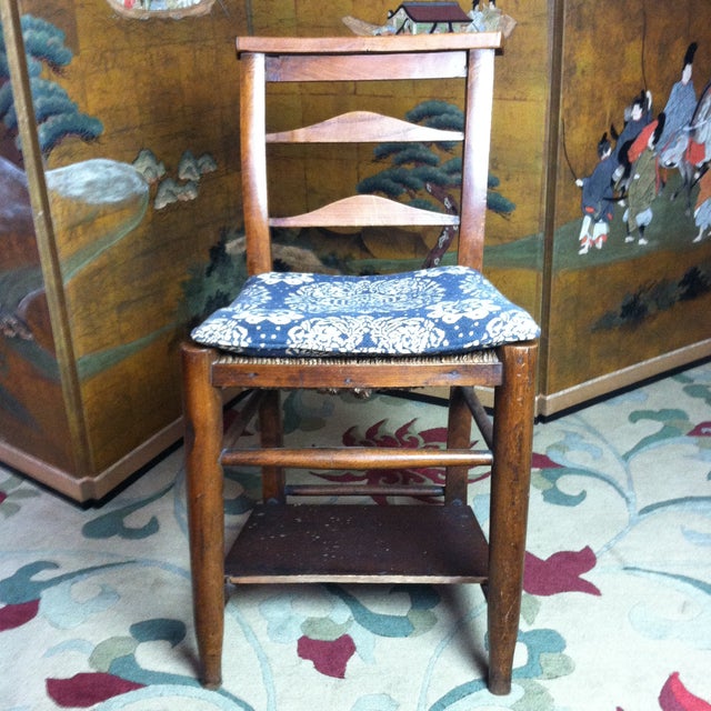 Mid 19th Century Set of 6 Italian Rush Seat Ladderback Church Chairs For Sale - Image 12 of 18