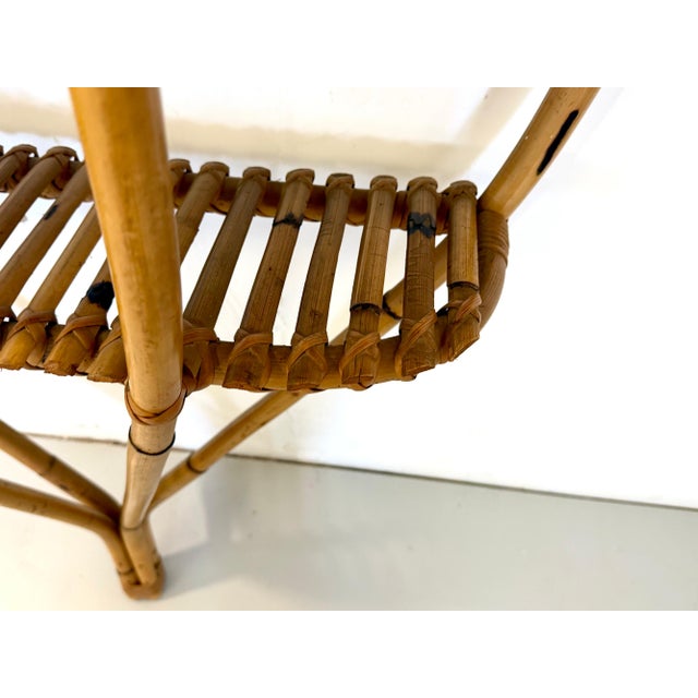 Wood Demilune Console Table in Bamboo and Formica, Italy, 1970s For Sale - Image 7 of 12