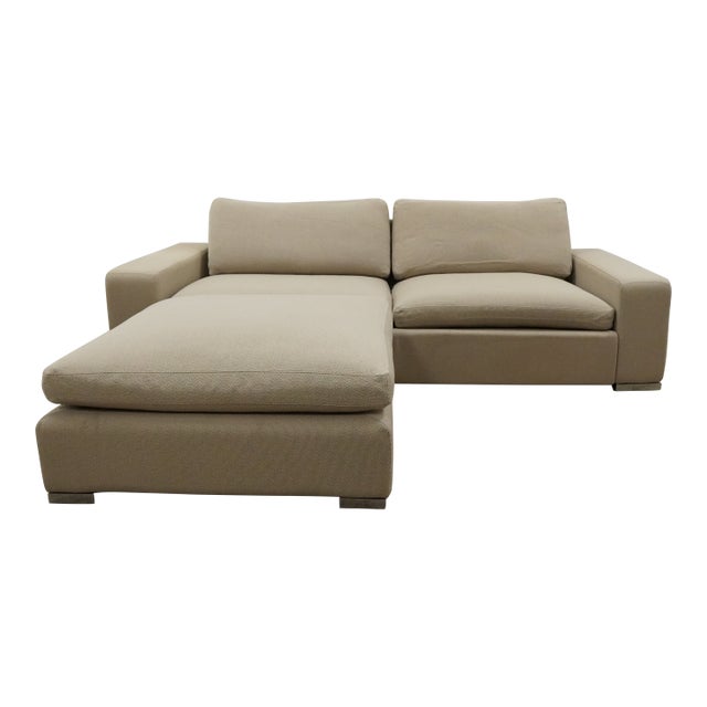 Attributed Minotti Italian Modern Sofa and Chaise Ottoman For Sale
