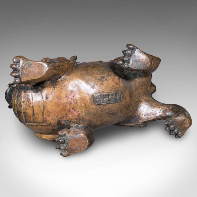 Large Vintage Pixiu Statue, Oriental, Bronze, Mythological, Figure, Feng Shui For Sale - Image 10 of 12