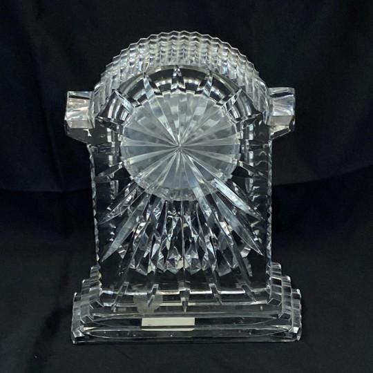 Waterford Crystal “Lismore” Mantle Carriage Clock Gold Face (7.25-inch, Vintage, New Battery) For Sale - Image 12 of 18