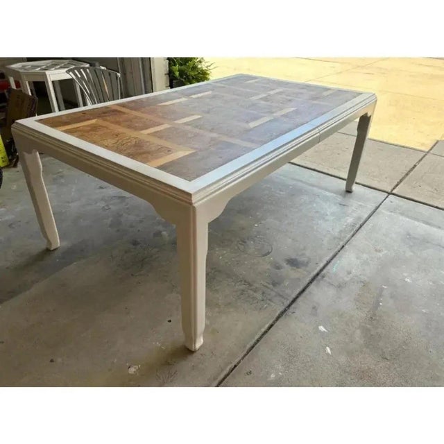 Offered is a solid wood dining table by Century Furniture from their Chin Hua collection. This heavy vintage table...