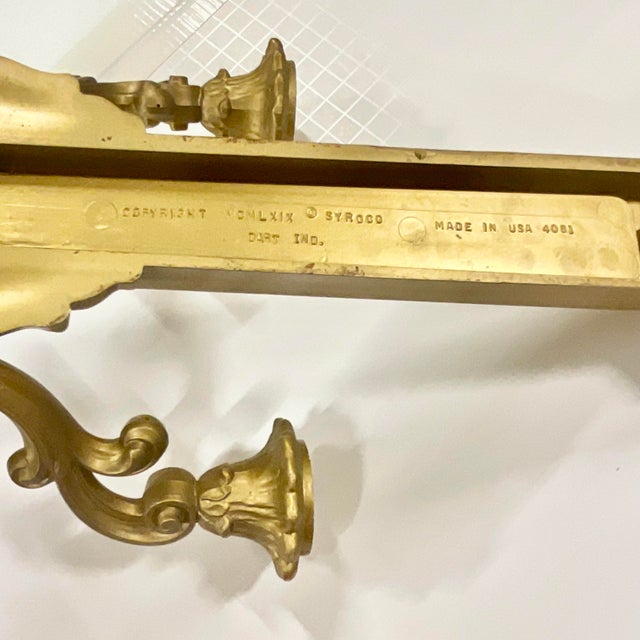 1969 Vintage Neoclassical French Empire Style Syroco Candle Holder Sconce, 2 Arm. For Sale - Image 9 of 10
