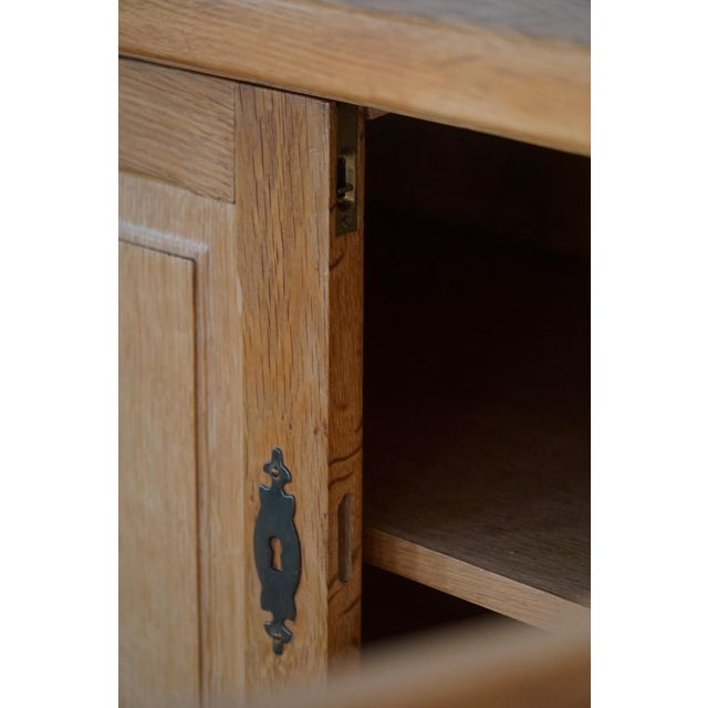 Low Mid-Century Danish Brutalist Sideboard in Oak by Henning Kjærnulf, 1960s For Sale - Image 12 of 18