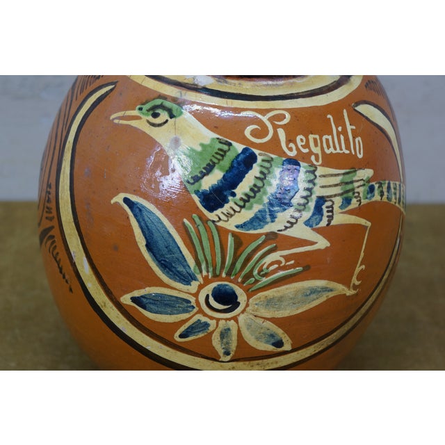 1976 Mexican Folk Art Terracotta Pulque Agave Bird Pitcher Water Jar 14" For Sale - Image 16 of 16