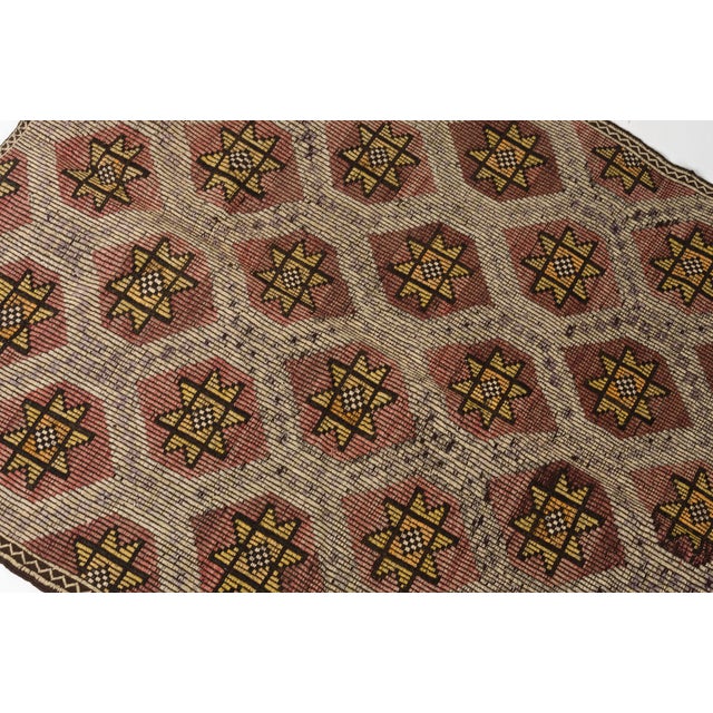 Textile Geometric Oushak Kilim Rug For Sale - Image 7 of 10