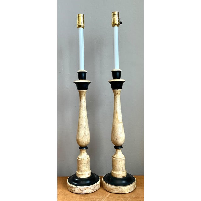 Vintage Sarreid Candlestick Lamps - A Pair For Sale - Image 18 of 18