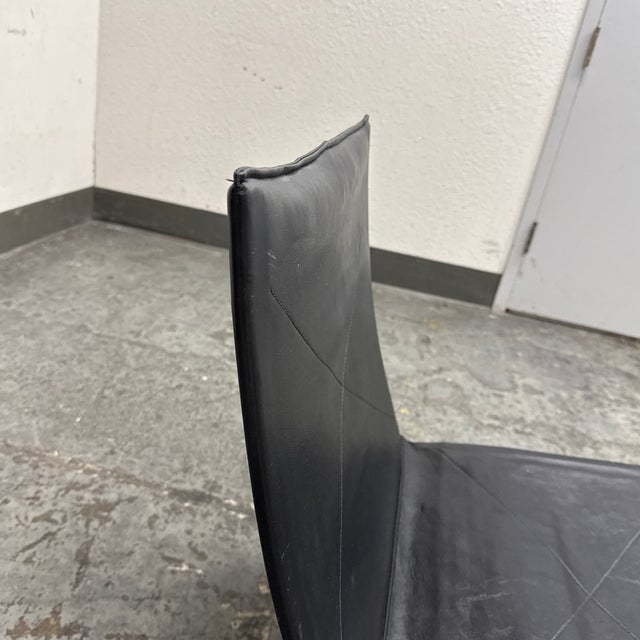 Fritz Hansen for Design Within Reach Black Leather Easy Chair For Sale - Image 11 of 12