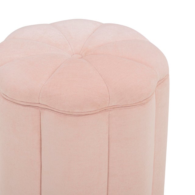 Fleur Pink Storage Ottoman For Sale - Image 4 of 5
