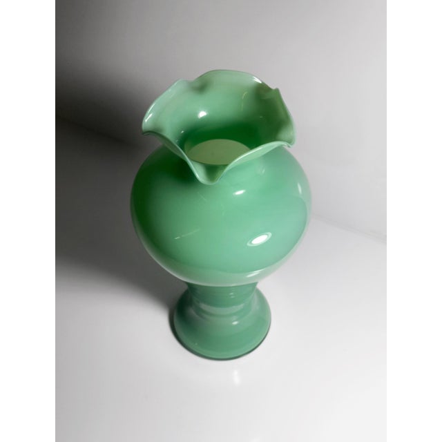 Jade Green Murano Glass Vase, 1950s For Sale - Image 6 of 8