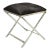 Late 20th Century Modern Chrome Frame X-Frame Metal Stool With Cowhide Upholstery For Sale