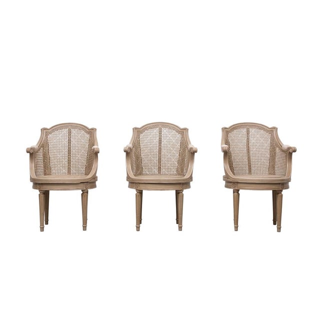 Louis XVI Style Barrel Cane Desk Chair, 1900 For Sale - Image 12 of 13