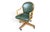 McGuire Vintage McGuire Louis XVI Swivel-Tilt Desk Chair in Green Leather For Sale - Image 4 of 18
