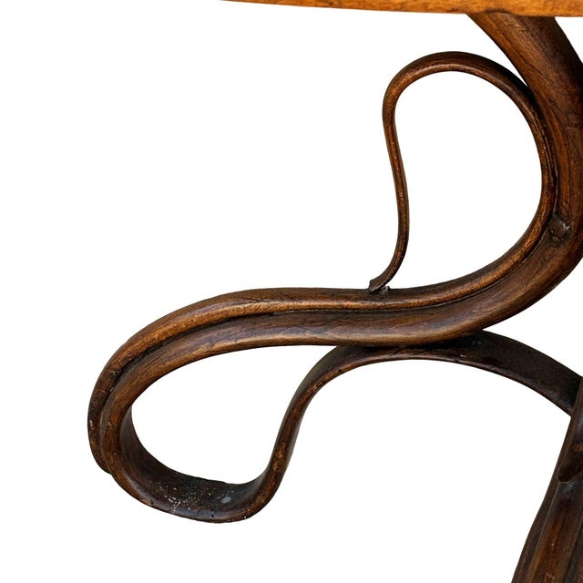 Late Victorian Bent Wood Scrolling Console Table W/ Marble Top by Thonet For Sale In Los Angeles - Image 6 of 11