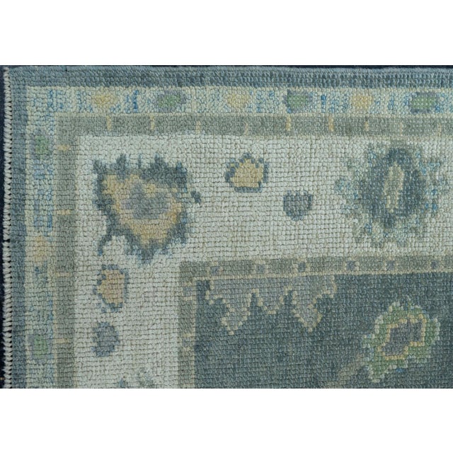 Turkish Oushak Rug 3'1" x 10'2" #19186 For Sale - Image 4 of 8