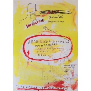 Supercomb Poster for Galerie Yvon Lambert by Jean-Michel Basquiat, Paris, 1988 For Sale