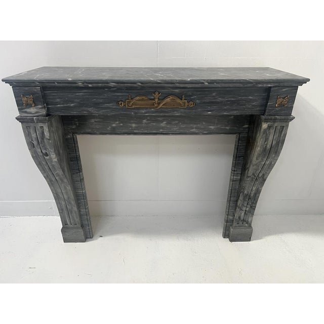 Napoleon III Fireplace in Blue Turquin Marble, 1800s For Sale - Image 17 of 18