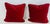 Burgundy Pair of Burgundy Red Cotton Velvet Throw Pillows with Down Inserts For Sale - Image 8 of 10