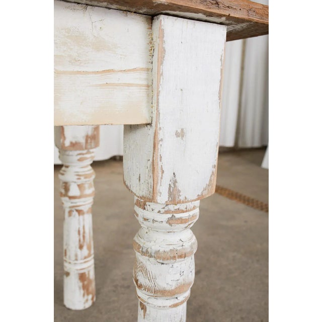 American Country Reclaimed Pine Farmhouse Dining Table For Sale - Image 11 of 13