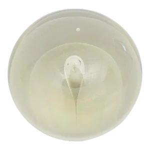 Vintage Art Glass Iridescent Inclusion Round Glass Ball Sculpture, Signed