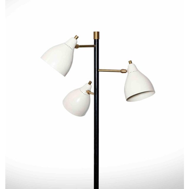 Vintage Floor Lamp in Metal and Brass with Black Marble Base, Italy, 1950s For Sale - Image 5 of 6