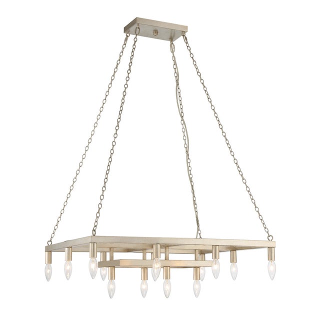 The 14 dimmable bulbs on this modern linear light fixture are hung upside-down to create a unique effect. Finished in...