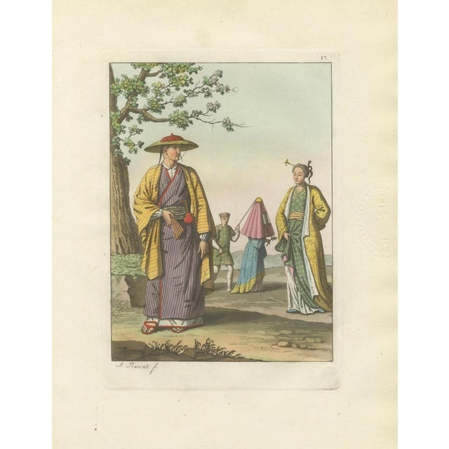 Ferrario, Japanese Costume Scene, Edo Period, 1815, Print For Sale - Image 3 of 9