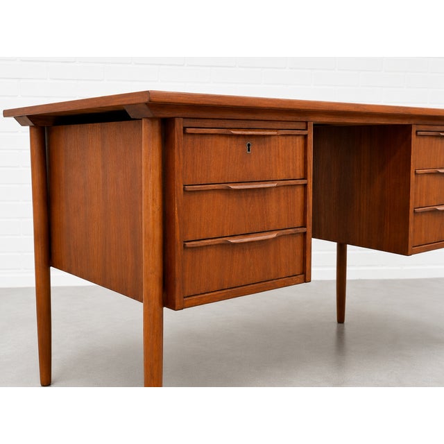 Apartment Sized Mid Century Modern Danish Teak Desk, C. 1960's For Sale - Image 10 of 15