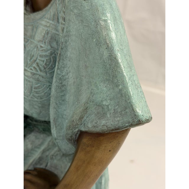 Victor Gutierrez Bronze "Mujer Sentada" Artist Proof Sculpture, 1989 For Sale - Image 15 of 18