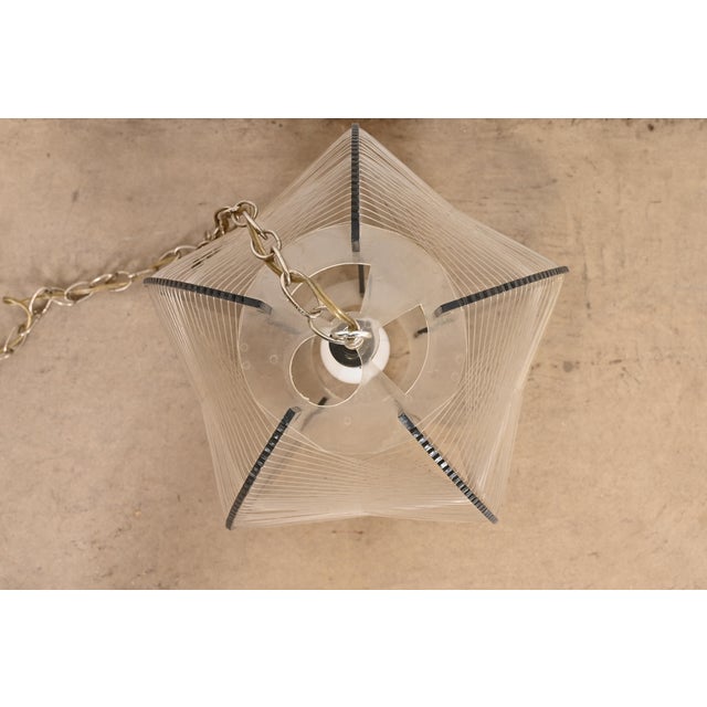 Paul Secon for Sompex Nylon and Lucite Geometric Hanging Pendant Lamp, 1970s For Sale - Image 9 of 11