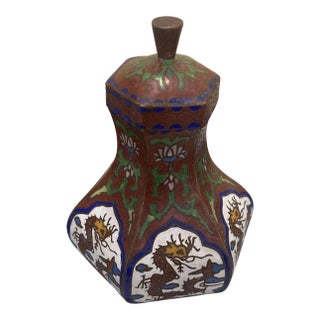 Metal Asian Chinoiserie Box Cloisonné For Sale