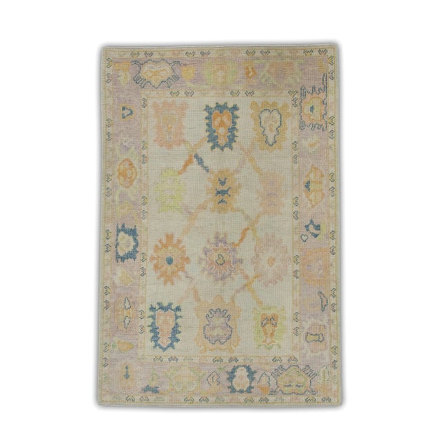 Handmade Modern Turkish Oushak Rug 3'10" X 5'8" For Sale In Houston - Image 6 of 6