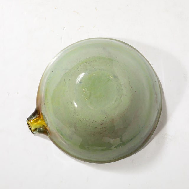 Mid-Century Hand-Blown Opalene Murano Glass Centerpiece Bowl W/ Spout by Barbini For Sale - Image 17 of 18