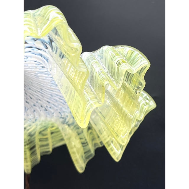 Antique Pull Lamp with Porcelain Weight and Yellow Finish by Murano for Made Murano Glass, 1890s For Sale - Image 6 of 13