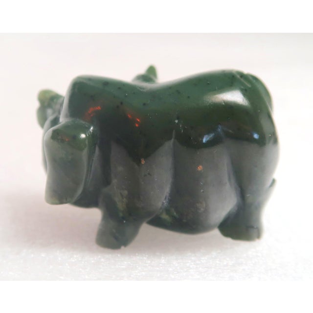 Late 20th Century Miniature Hand-Carved Piglet of Nephrite Jade For Sale - Image 11 of 18