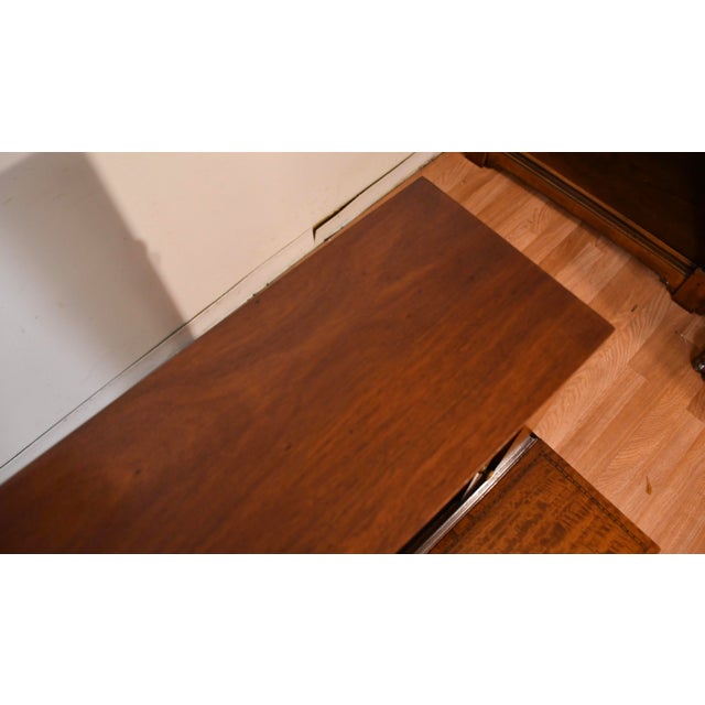Hepplewhite 1900s English Hepplewhite Mahogany Inlaid Secretary / Tambour Writing Desk For Sale - Image 3 of 18