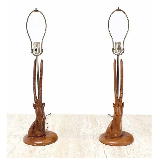 Pair of nice gazelle sculptures lamps. Perfect for the master bedroom.