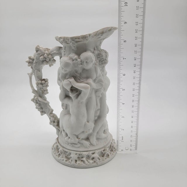 Antique 19th Century French Jouhannaud Dubois Bacchanal Parian Ware Pitcher For Sale - Image 9 of 10