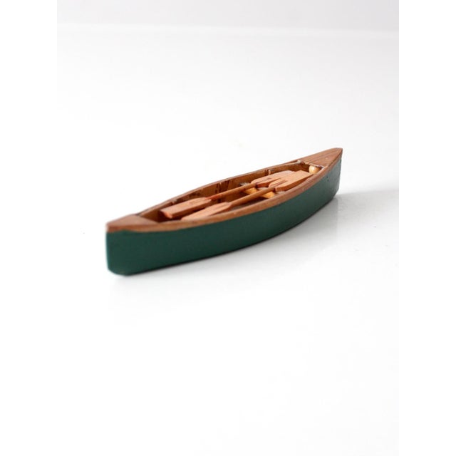 Mid-Century Handmade Wooden Canoe Model For Sale - Image 11 of 13