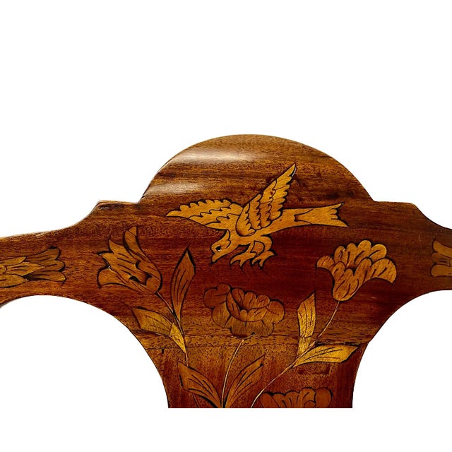 Traditional Pair of 19th-Century Dutch-Style Inlaid Side Chairs For Sale - Image 3 of 13