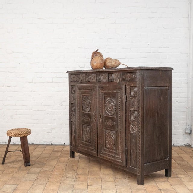 Brown Vintage Oak Sideboard, 1950s For Sale - Image 8 of 8
