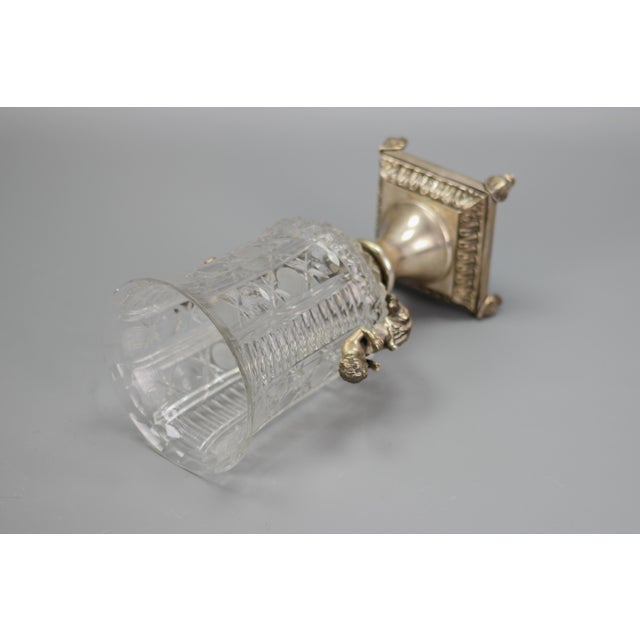 Czech Crystal Glass and Brass Vase with Cherubs, 1970s For Sale - Image 15 of 18