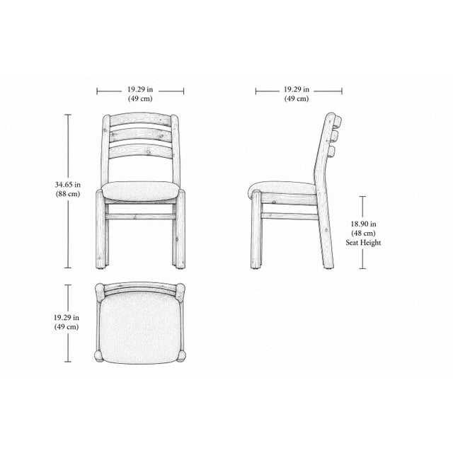 Vintage Danish Pine Dining Chairs attributed to Dyrlund, 1980s, Set of 6 For Sale - Image 6 of 18