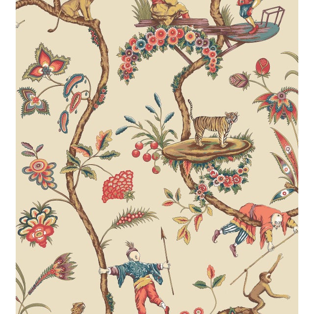 The House of Scalamandr�� Chinoise Exotique Wallcovering, Ecru For Sale