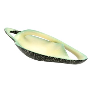 Vintage Italian Centerpiece in Yellow and Green Ceramic from Vibi, 1950s For Sale
