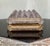 Another handsome chip-carved tramp art box. This one has silver and gold painted on the exterior, and silver paint on the...