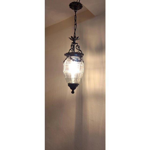 Pendant Lamp with Cut Crystal Glass Shade, 1890s For Sale - Image 5 of 7