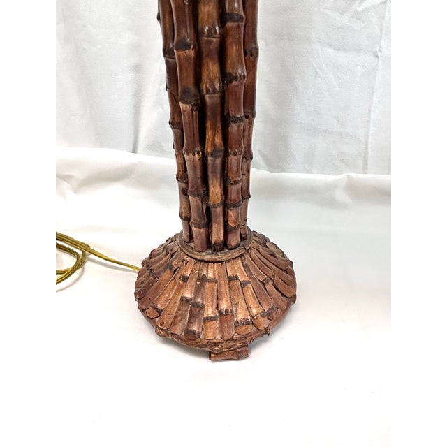 Ornamental & Decorative Materials Vintage Faux Bamboo Table Lamps With Patinated Finish, Pair For Sale - Image 7 of 12