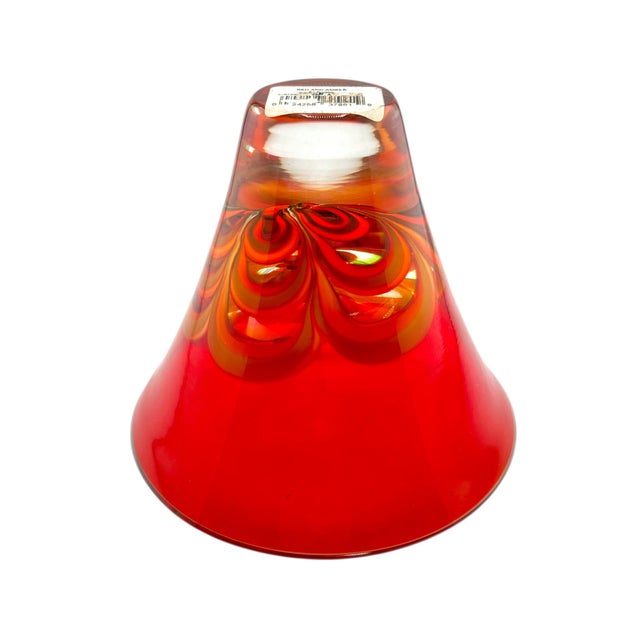 Glass Waterford Crystal Evolution Red & Amber Art Glass Bowl For Sale - Image 7 of 10