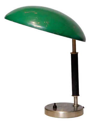 Green and Metal Table Lamp attributed to Harald Notini for Arvid Böhlmarks, 1930s